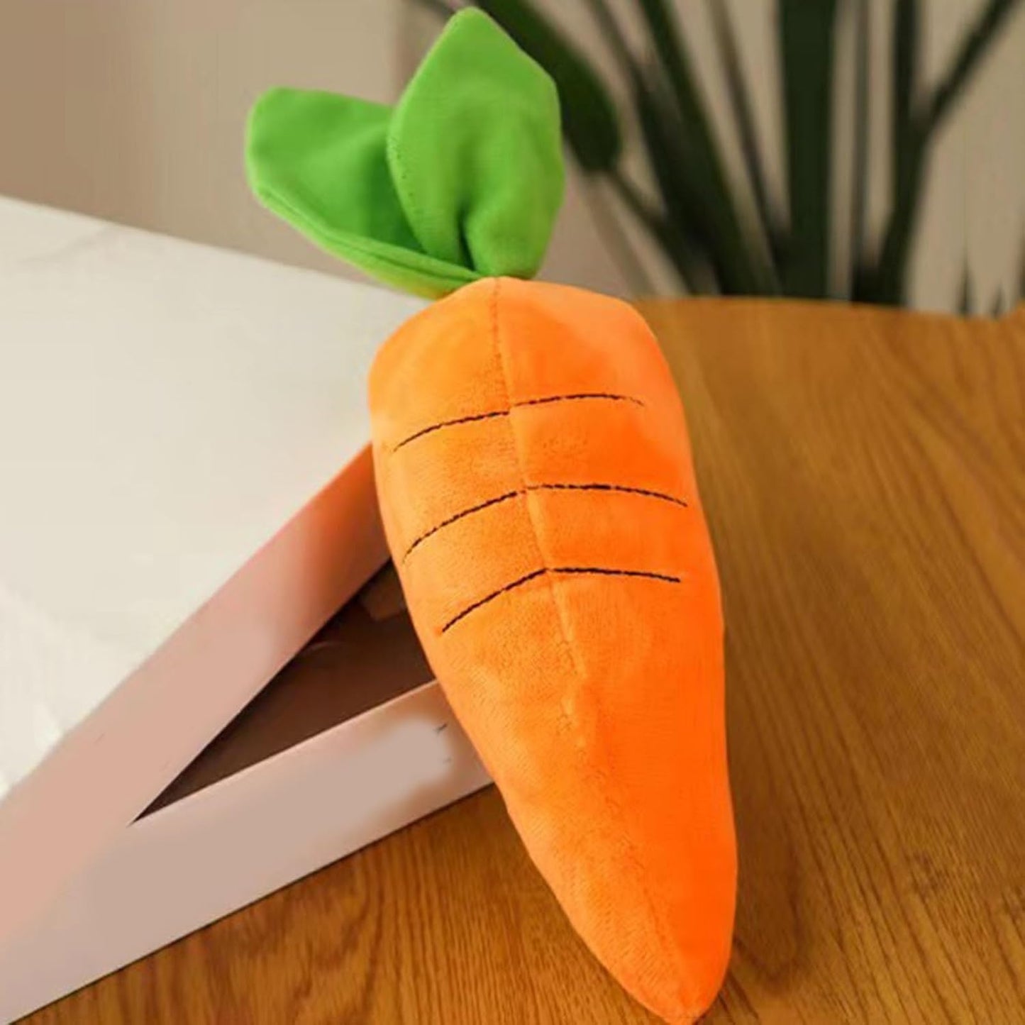 Cute Carrot Squeaky Dog Toy - Soft Plush Chew