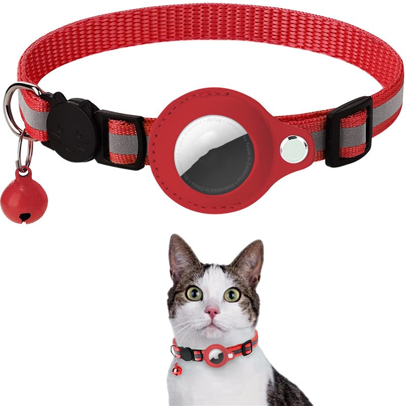 AirTag Reflective Dog Collar - Collar with Bell & ID Holder