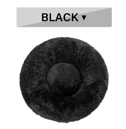 Fluffy Donut Pet Bed - Calming Round Dog & Cat Bed