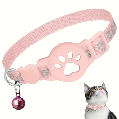Cartoon Cat Collar with Locator Pouch - Reflective Kitty Collar