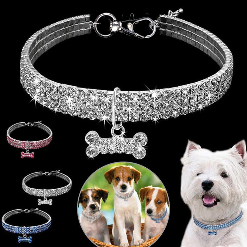 Bling Rhinestone Dog Collar - Crystal Collar for Small Dogs & Cats
