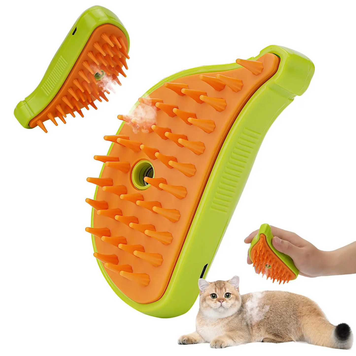 3-in-1 Pet Grooming Brush - Steam Massage Deshedder