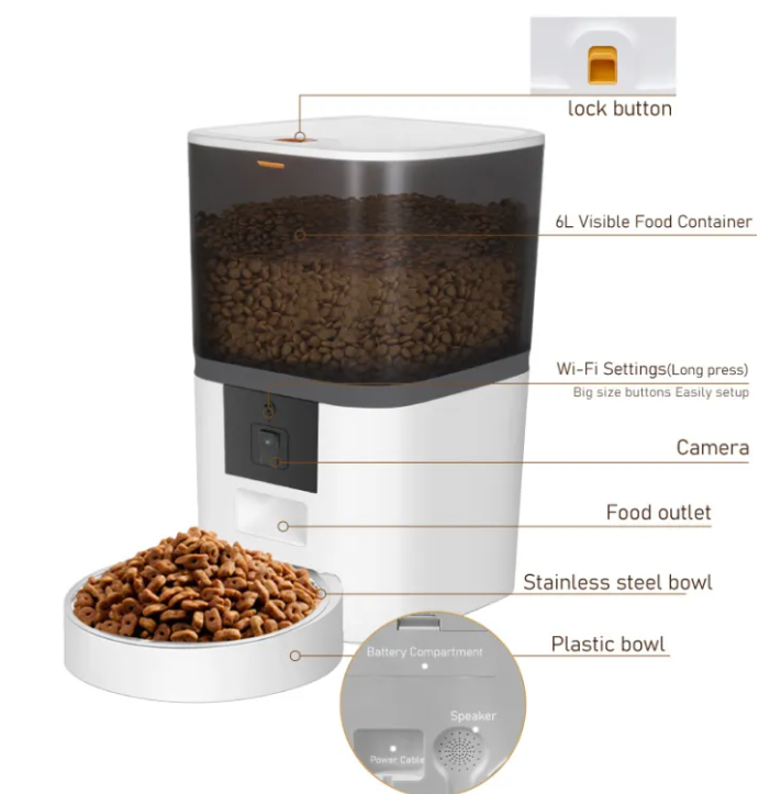 4L / 6L Automatic Pet Feeder - Dog & Cat Dry Food Dispenser