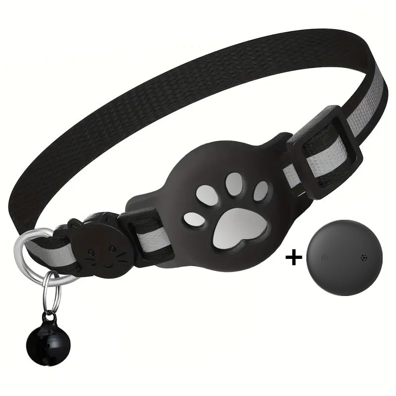 Cartoon Cat Collar with Locator Pouch - Reflective Kitty Collar