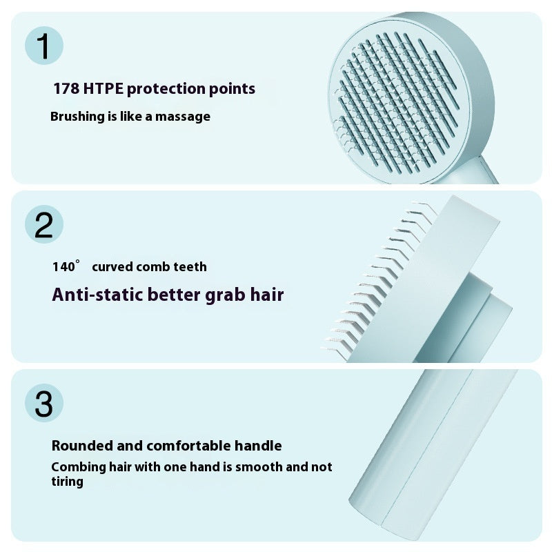 Self-Cleaning Pet Brush - Deshedding Comb for Dogs & Cats