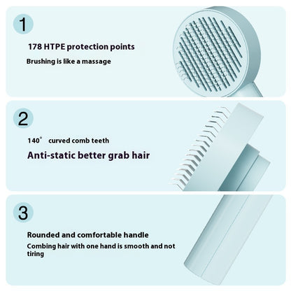 Self-Cleaning Pet Brush - Deshedding Comb for Dogs & Cats