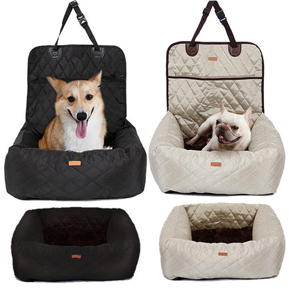 2-in-1 Folding Dog Car Seat Bed - Waterproof Travel Mattress