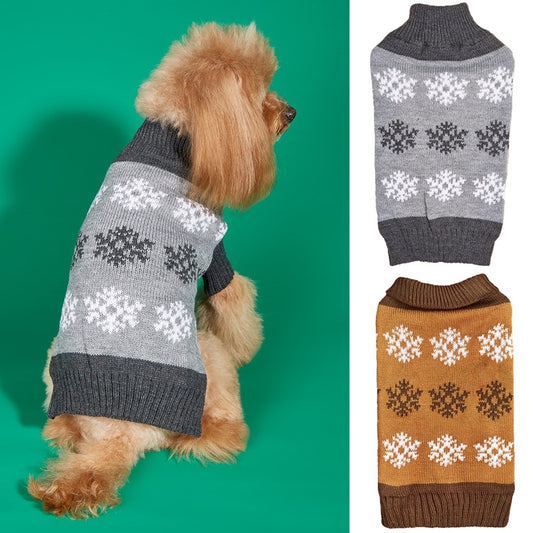 Christmas Dog Sweater - Snowflake Winter Holiday Knit