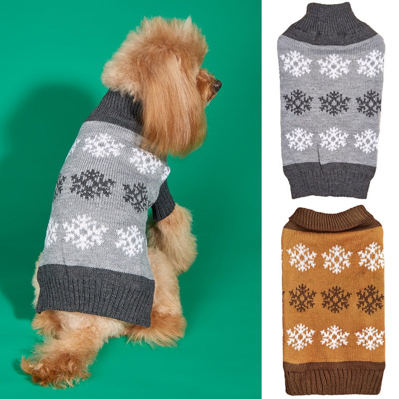 Christmas Dog Sweater - Snowflake Winter Holiday Knit