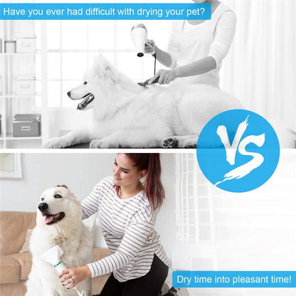 Portable 2-in-1 Dog Hair Dryer - Grooming Blower & Brush