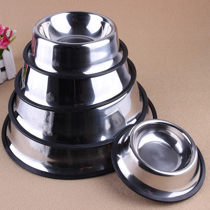 Classic Stainless Steel Pet Bowl - Non-Slip Food & Water Dish
