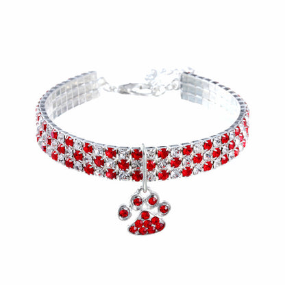 Rhinestone Pet Necklace - Elastic Cat & Dog Jewelry Collar