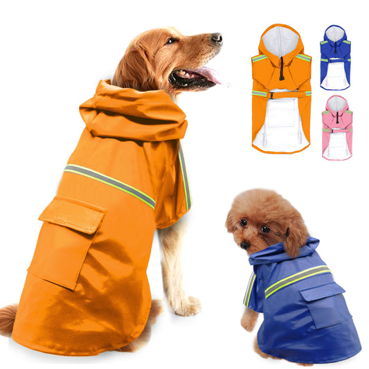 Waterproof Reflective Dog Raincoat - Safety Rain Jacket