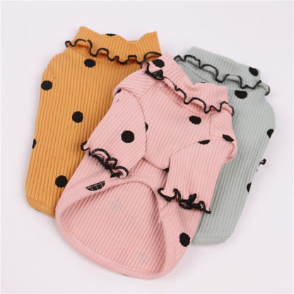 Polka Dot Dog Turtleneck - Cotton Bottoming Shirt