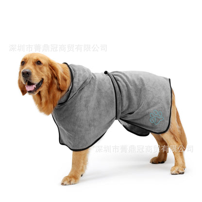 Microfiber Pet Bath Towel - Super Absorbent Quick-Dry Robe