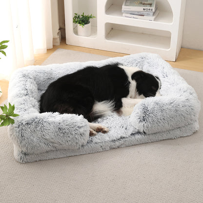 Plush Round Dog Bed - Warm Winter Pet Nest