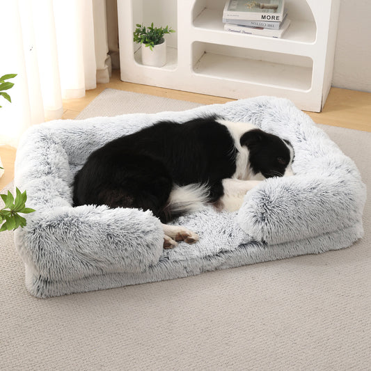 Plush Round Dog Bed - Warm Winter Pet Nest