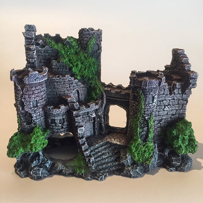Resin Castle Aquarium Decoration - European-Style Fish Tank Ornament