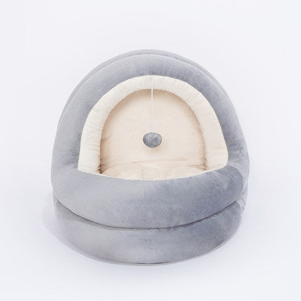 Cozy Cat House Bed - Soft Warm Kitten Sofa with Removable Mat