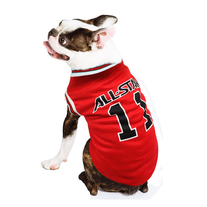 Sporty Dog Soccer Jersey - Cotton Pet T-Shirt for Summer