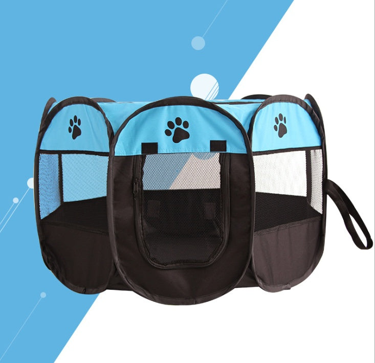 Folding Octagonal Pet Playpen - Portable Oxford Cloth Dog Tent