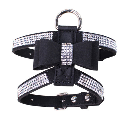 Rhinestone Dog Harness & Leash Set - Sparkly Pet Jacket