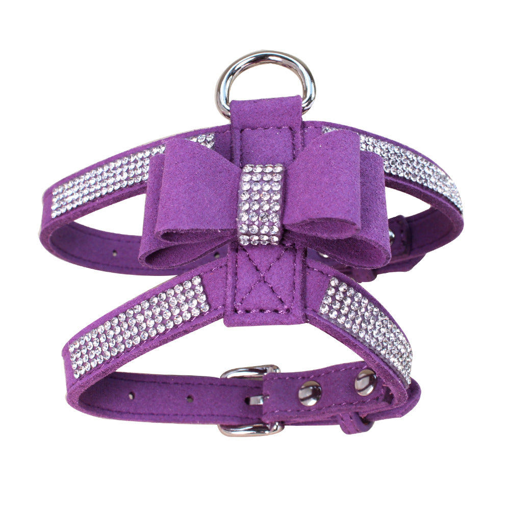 Rhinestone Dog Harness & Leash Set - Sparkly Pet Jacket