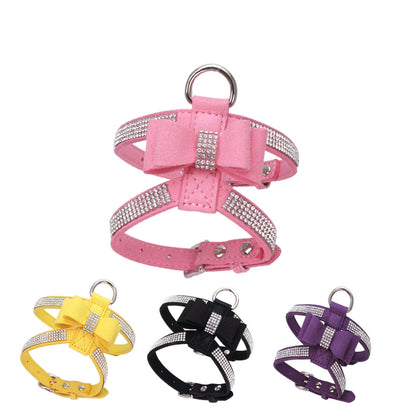 Rhinestone Dog Harness & Leash Set - Sparkly Pet Jacket