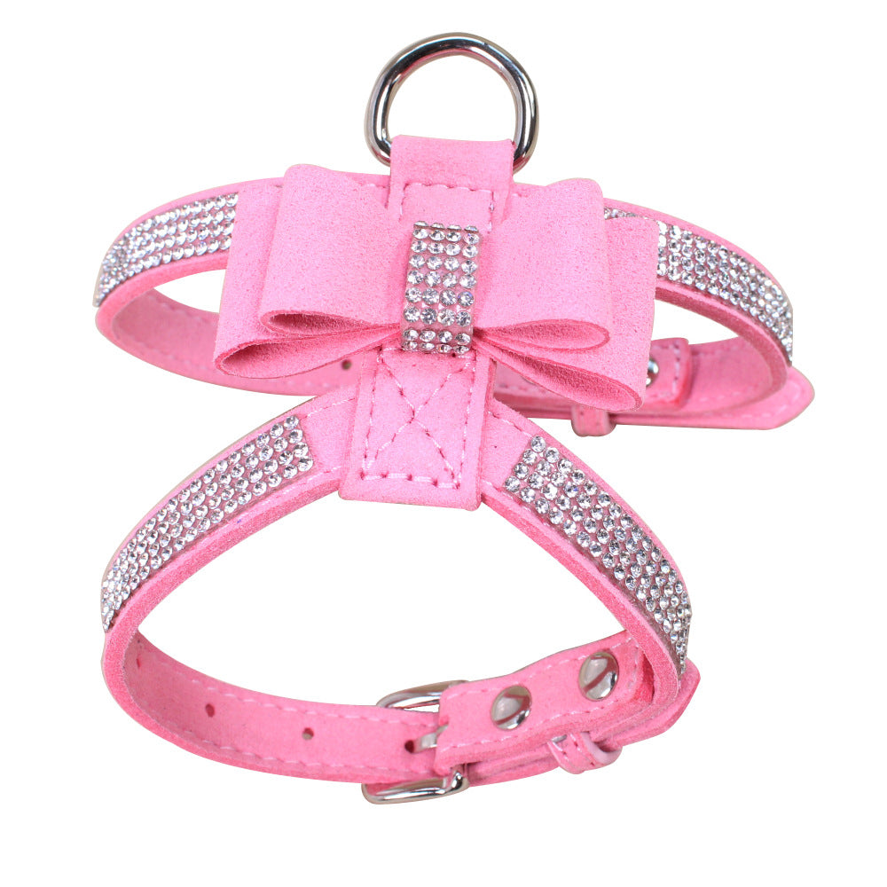 Rhinestone Dog Harness & Leash Set - Sparkly Pet Jacket