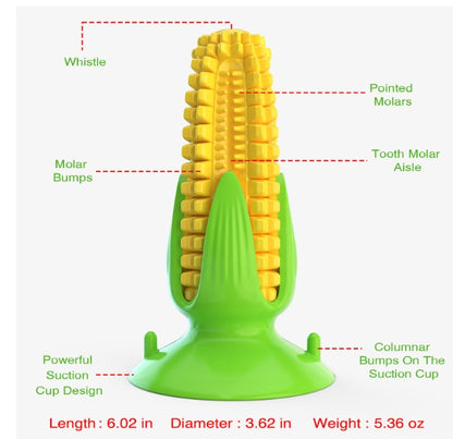 Corn-Shaped Dog Chew Toy with Suction Cup - Squeaky Tug Toy