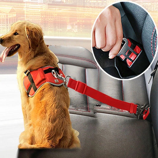 Dog Car Seat Belt - Adjustable Pet Safety Harness Clip