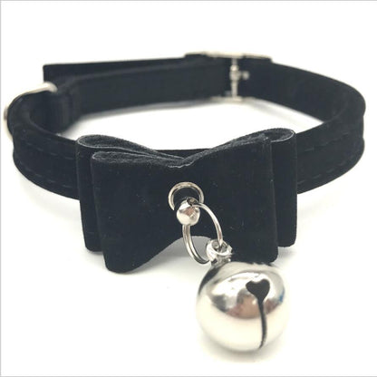 Cute Cat Collar with Heart Charm - Adjustable Kitty Collar