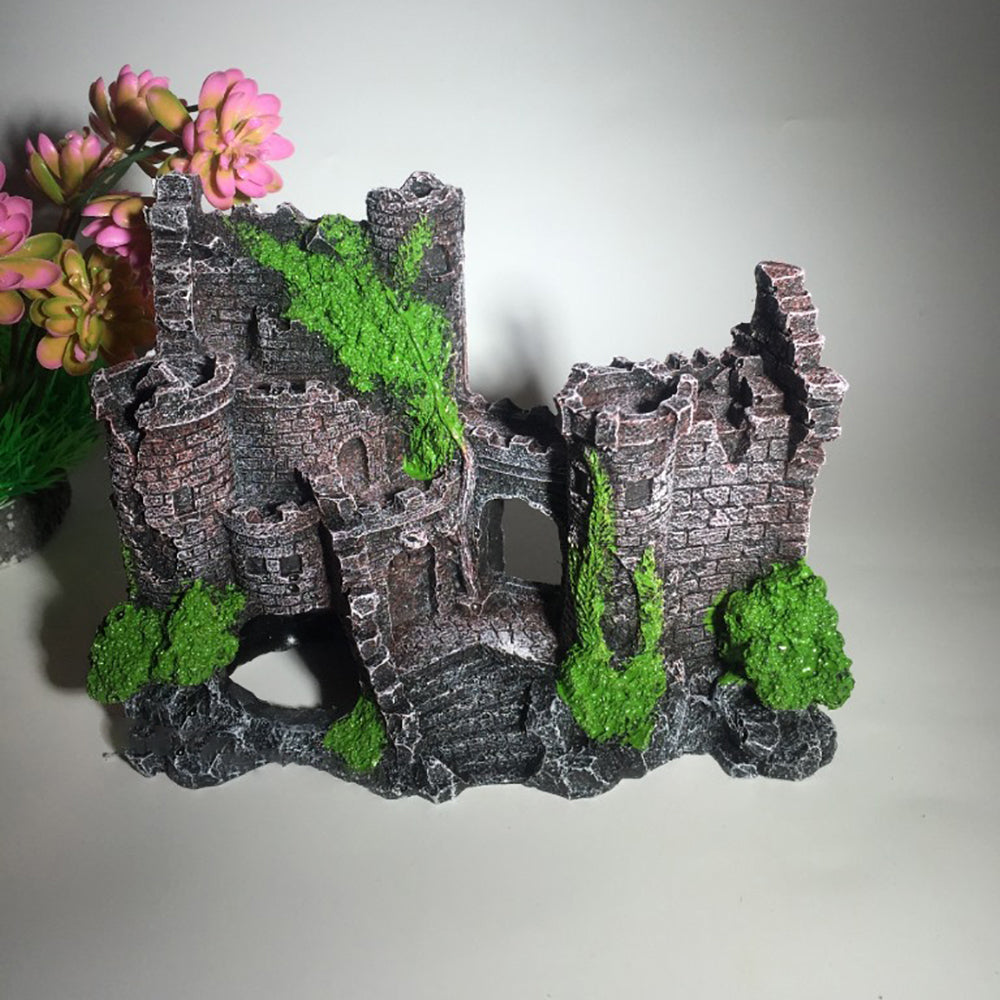 Resin Castle Aquarium Decoration - European-Style Fish Tank Ornament