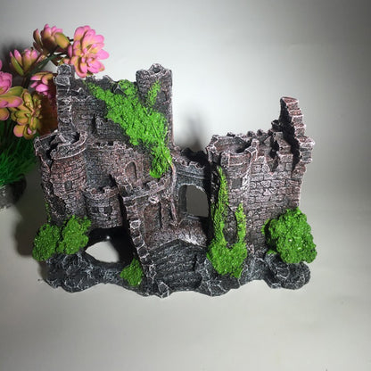Resin Castle Aquarium Decoration - European-Style Fish Tank Ornament