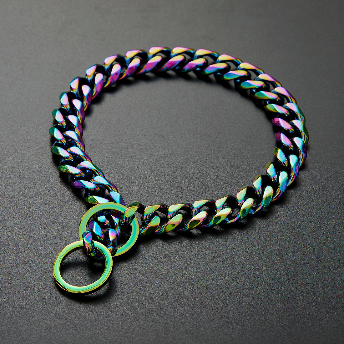 Stainless Steel Dog Chain Collar - Color-Plated Pet Chain