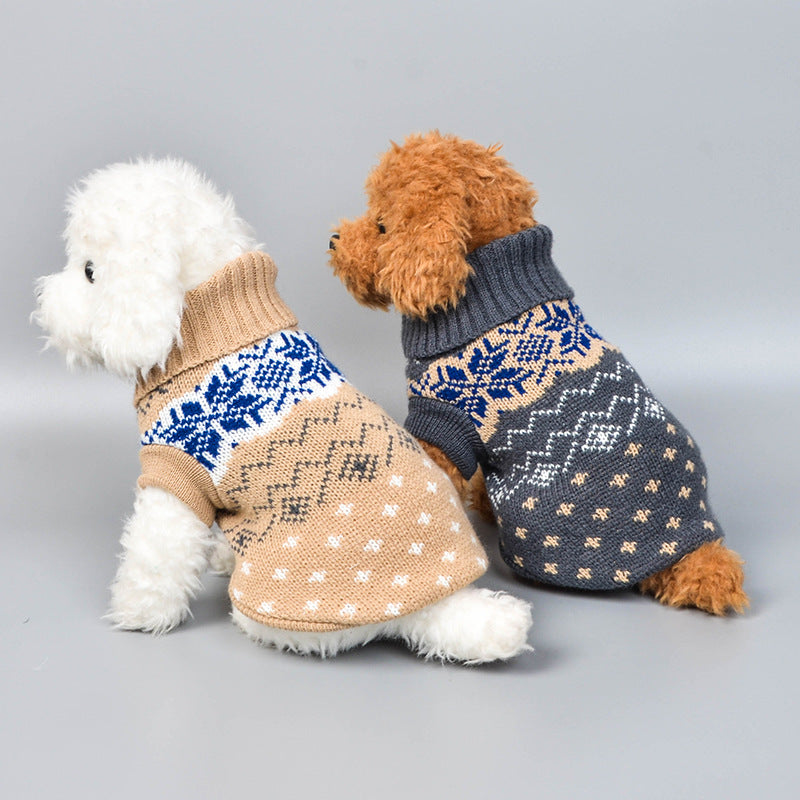 Minimalist Wool Dog Sweater - Cute Printed Pet Pullover
