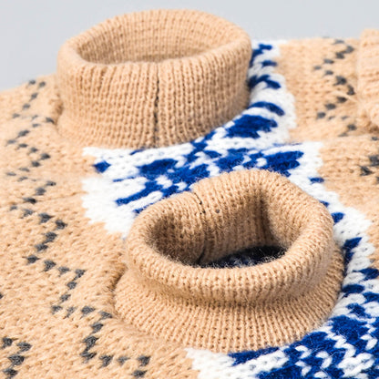Minimalist Wool Dog Sweater - Cute Printed Pet Pullover