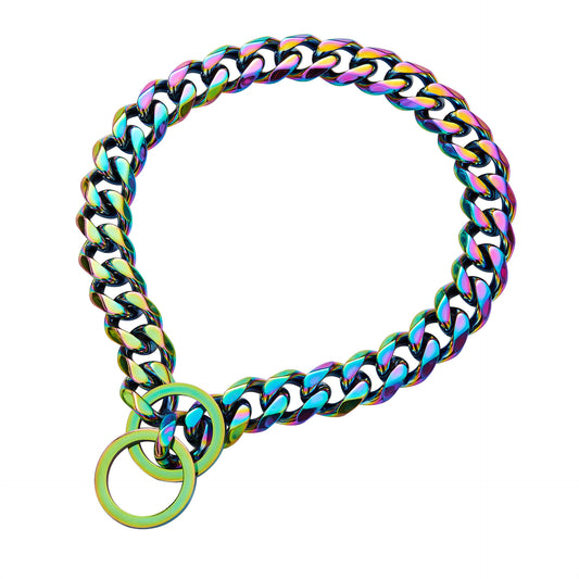Stainless Steel Dog Chain Collar - Color-Plated Pet Chain