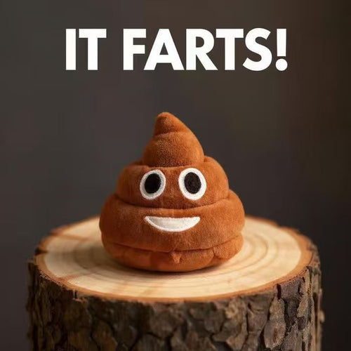 Funny Poop Plush Dog Toy - Farting Sound Squeaky Toy