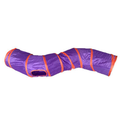 S-Shaped Foldable Cat Tunnel - Interactive Play Tunnel