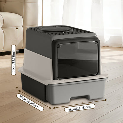 Enclosed Cat Litter Box - Odor Locking with Scoop & Deodorant