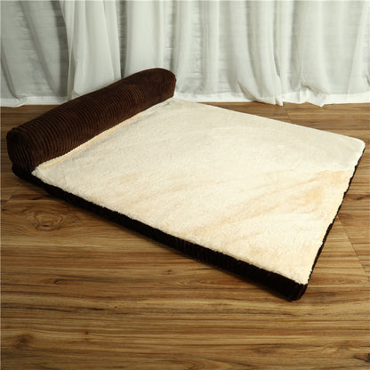 Corduroy Dog Sofa Bed - Soft Pet Bed with Non-Slip Base