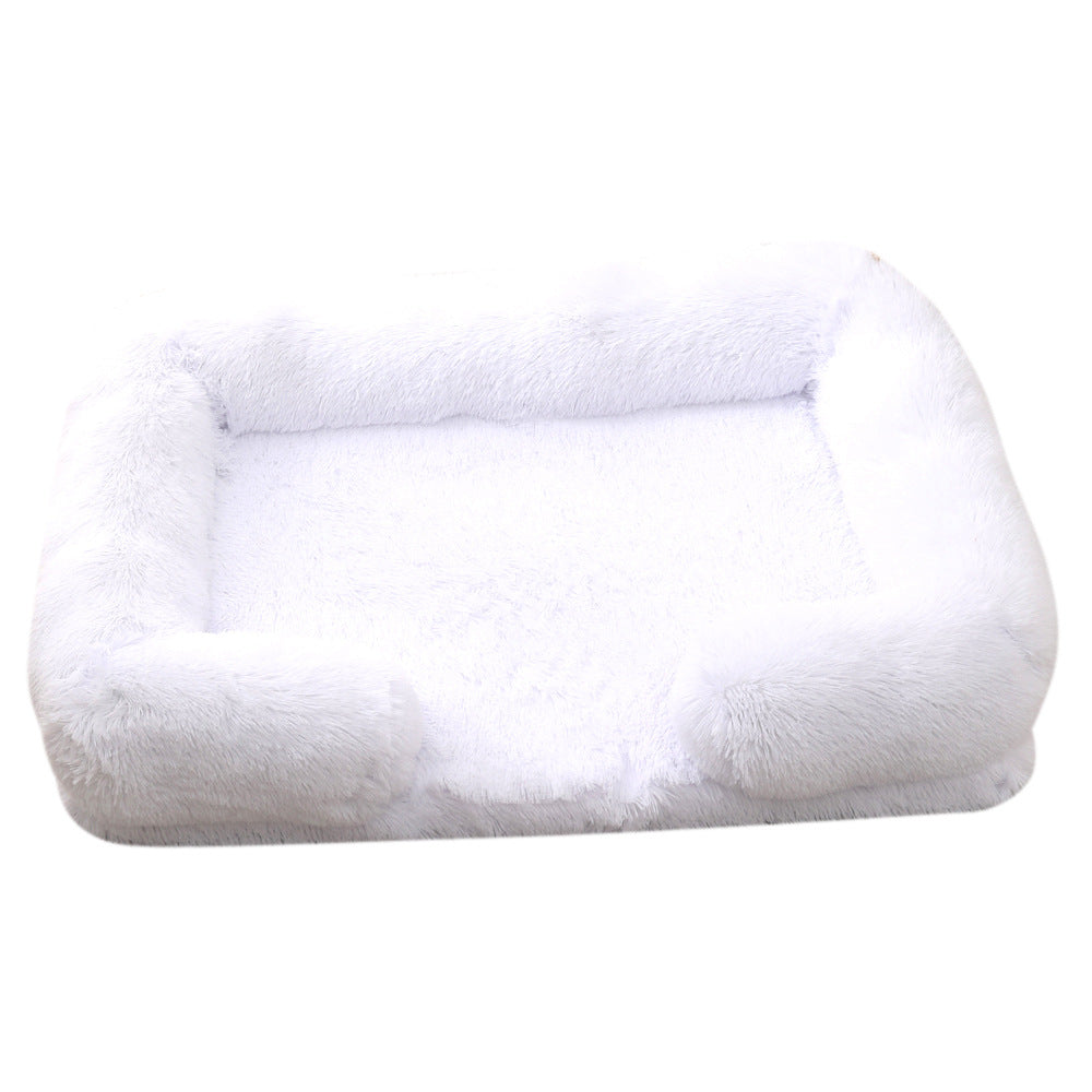 Plush Round Dog Bed - Warm Winter Pet Nest