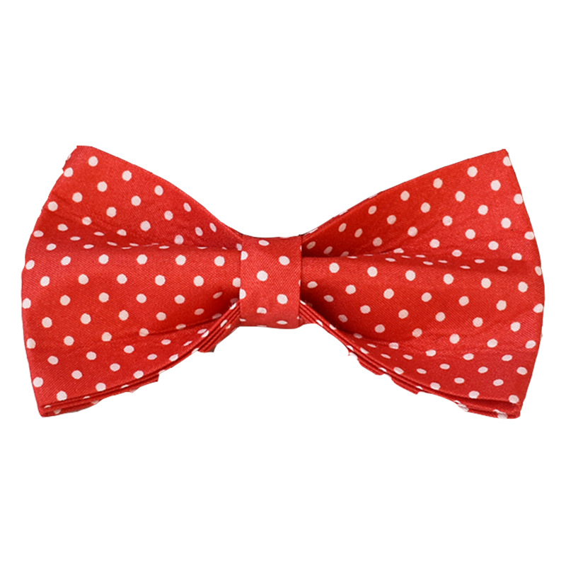 Red Dot Dog Collar & Leash Set with Bow Tie - Stylish Walking Set