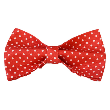 Red Dot Dog Collar & Leash Set with Bow Tie - Stylish Walking Set