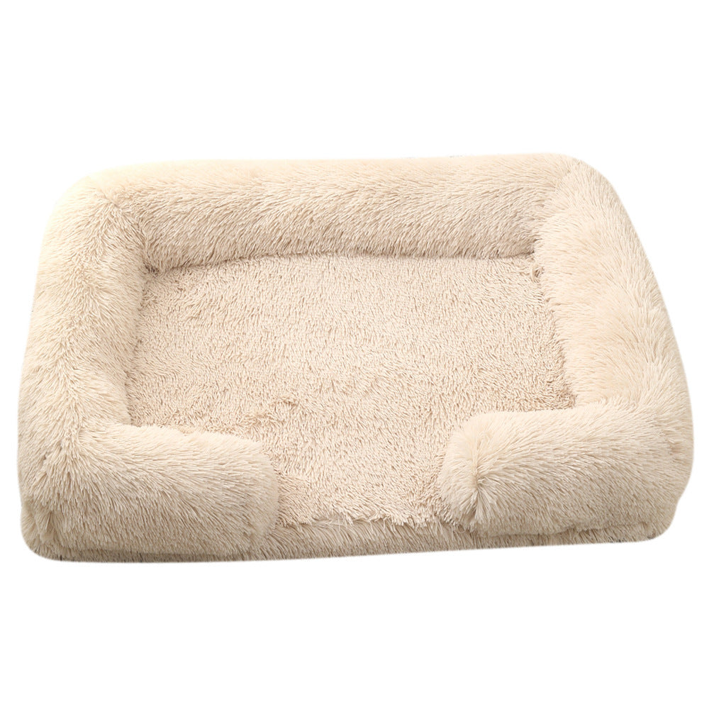 Plush Round Dog Bed - Warm Winter Pet Nest