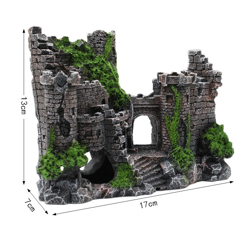 Resin Castle Aquarium Decoration - European-Style Fish Tank Ornament