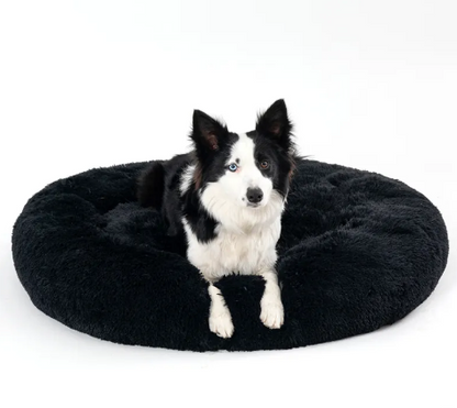 Fluffy Donut Pet Bed - Calming Round Dog & Cat Bed