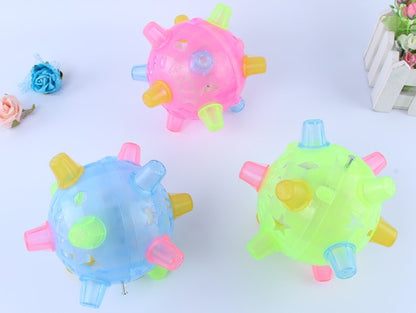 Jumping Dancing Dog Ball - Light-Up Interactive Chase Toy