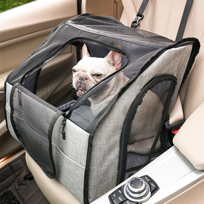 Foldable Pet Car Cage & Mat - Waterproof Travel Crate
